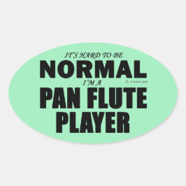 Normale Pan Flute Player Oval Sticker