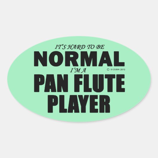 Normale Pan Flute Player Oval Sticker (Voorkant)