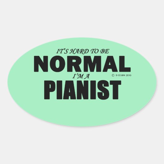 Normale Pianist Oval Sticker (Voorkant)