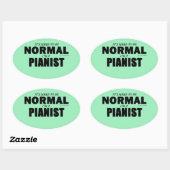 Normale Pianist Oval Sticker (Vel)
