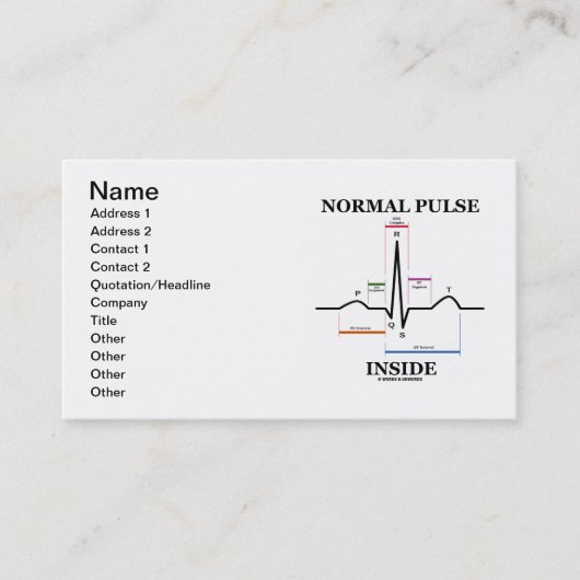 Normale puls binnenin (ECG/EKG-elektrocardiogram) Visitekaartje (Voorkant)