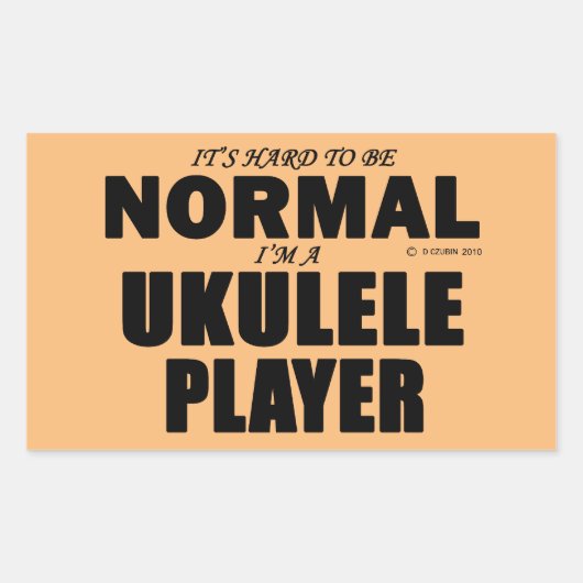 Normale rechthoekige Sticker van Ukulele Player (Voorkant)