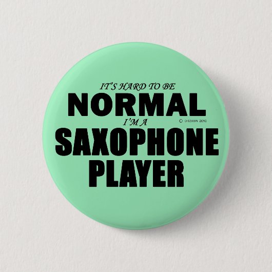 Normale saxofone-speler ronde button 5,7 cm (Voorkant)
