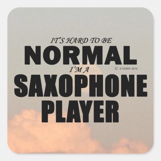 Normale Saxophone Player Square Sticker (Voorkant)