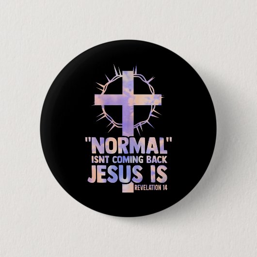 Normale SNT terugkomst Jezus is cross Christelijk Ronde Button 5,7 Cm (Voorkant)