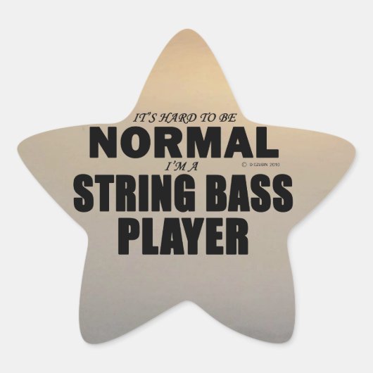 Normale Star-Sticker van de String Bass Player Ster Sticker (Voorkant)