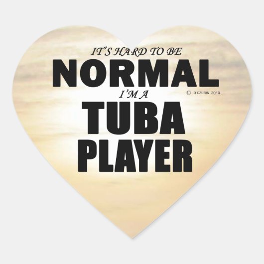 Normale Tuba Player Heart Sticker (Voorkant)