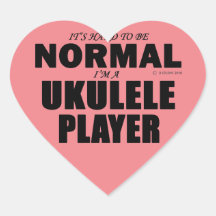 Normale Ukulele Player Heart Sticker