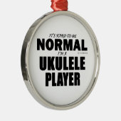 Normale Ukulele Player Metalen Ornament (Rechts)
