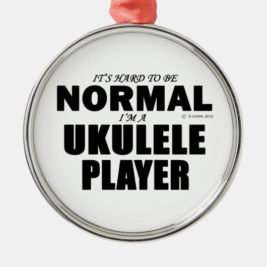Normale Ukulele Player Metalen Ornament (Voorkant)