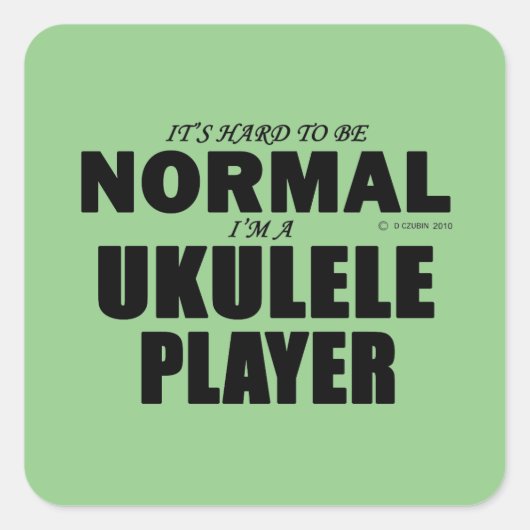 Normale Ukulele Player Square Sticker (Voorkant)