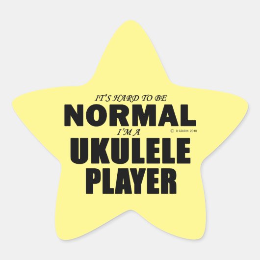 Normale Ukulele Player Star-Sticker Ster Sticker (Voorkant)