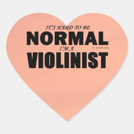 Normale Violinist Heart Sticker (Voorkant)