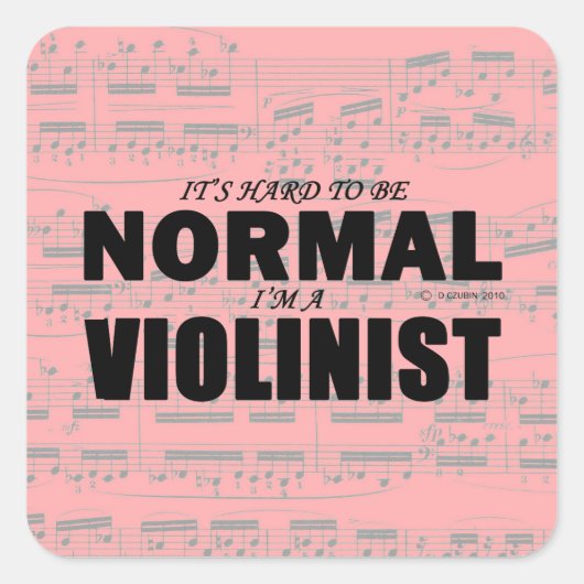 Normale Violinist Square Sticker (Voorkant)