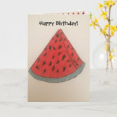 Normale watermeloen Happy Birthday wenskaart Kaart (Gele Bloem)
