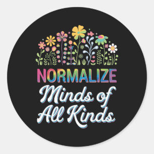 Normaliseer geesten van alle soorten autisme onder ronde sticker