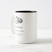 Normaliseer het niet hebben van een mening tweekleurige koffiemok (Voorkant links)