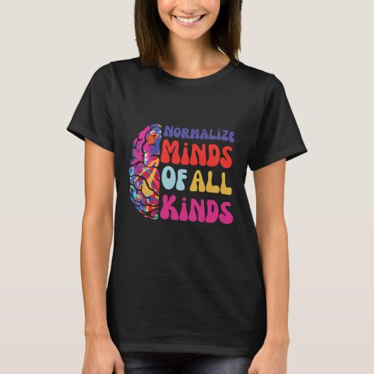 Normaliseer Minds van alle soorten Autisme Bewusth T-shirt (Voorkant)