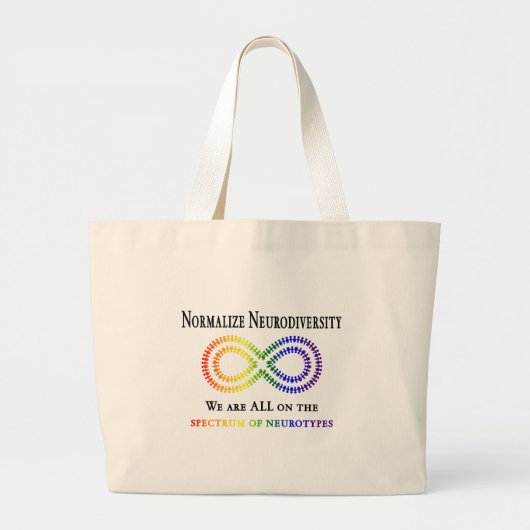 Normaliseer Neurodiversiteit Grote Tote Bag (Voorkant)