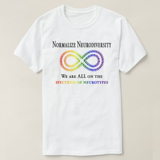 Normaliseer Neurodiversiteit T-shirt (Design voorkant)