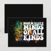 Normaliseren Minds of All Soorten Autisme Awarenes Briefkaart (Voorkant / Achterkant)