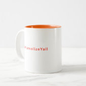 Normaliseren Y'All Tweekleurige Koffiemok (Voorkant links)