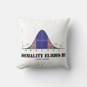 Normaliteit ontgaat me Bell Curve Stats Geek Humor Kussen