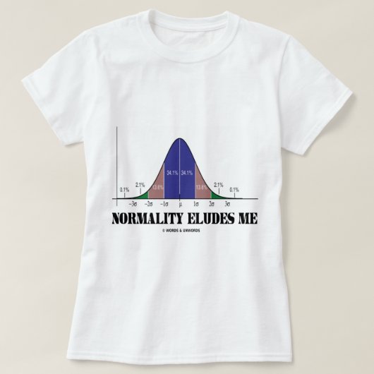 Normaliteit sluit me uit (Humor van de kromme van  T-shirt (Design voorkant)