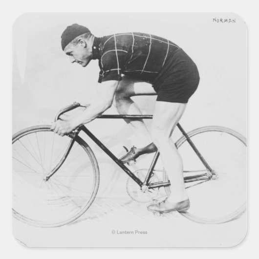 Norman Anderson Side Uitzicht of Racing Bicycle Vierkante Sticker (Voorkant)