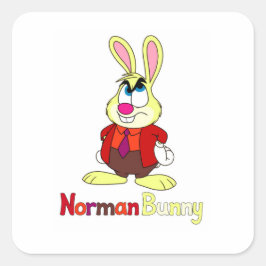 Norman Bunny vierkante sticker