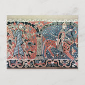 Norman cavalier op een paard met pietlutkop briefkaart (Voorkant)