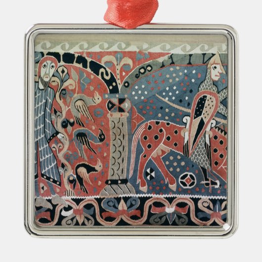 Norman cavalier op een paard met pietlutkop metalen ornament (Voorkant)