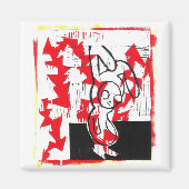 Norman de Bunny Square Magnet (rood) (Voorkant)