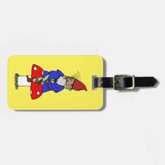 Norman Gnome Bagagelabel met leder Buckle (Voorkant horizontaal)