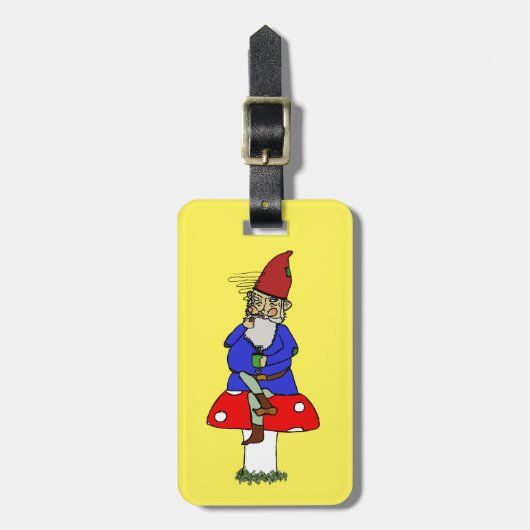 Norman Gnome Bagagelabel met leder Buckle (Voorkant verticaal)