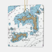 Norman Island BVI Chart Keramisch Ornament (Links)