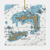 Norman Island BVI Chart Keramisch Ornament (Achterkant)