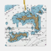 Norman Island BVI Chart Keramisch Ornament (Voorkant)
