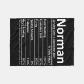 Norman Nutrition Funny Verjaardag Gepersonaliseerd Fleece Deken (Voorkant (Horizontaal))