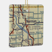 Norman OK Retro Map Keramisch Ornament (Rechts)