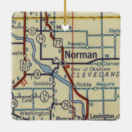 Norman OK Retro Map Keramisch Ornament
