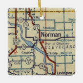 Norman OK Retro Map Keramisch Ornament (Voorkant)