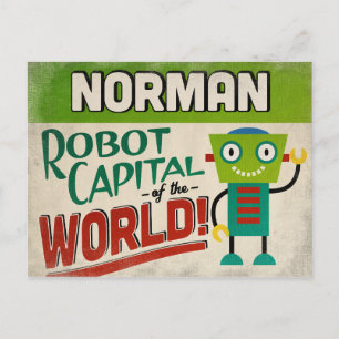 Norman Oklahoma Robot - Funny  Briefkaart