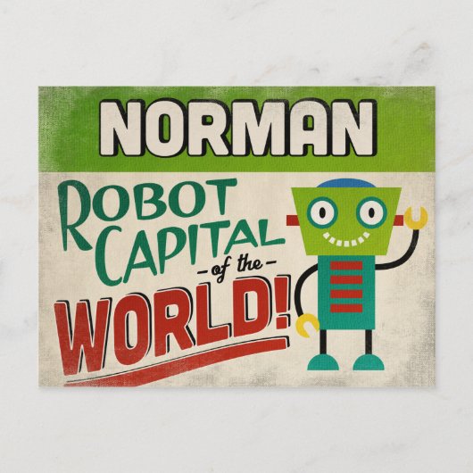 Norman Oklahoma Robot - Funny Briefkaart (Voorkant)