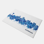 Norman Oklahoma Skyline Blue Deurmat (Schuin)