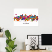 Norman Oklahoma Skyline Poster (Thuiskantoor)