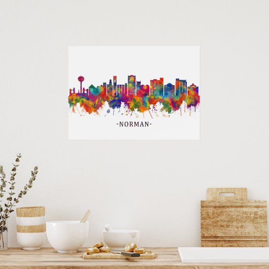 Norman Oklahoma Skyline Poster (Keuken)