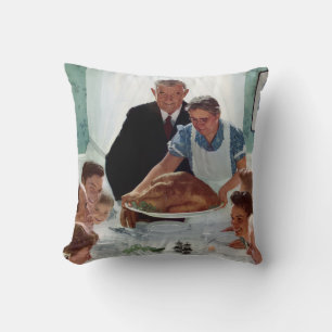 Norman Rockwell Monogrammed Thanksgiving Kussen