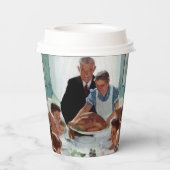 Norman Rockwell Monogrammed Thanksgiving Papieren Bekers (Achterkant)