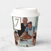 Norman Rockwell Monogrammed Thanksgiving Papieren Bekers (Voorkant)